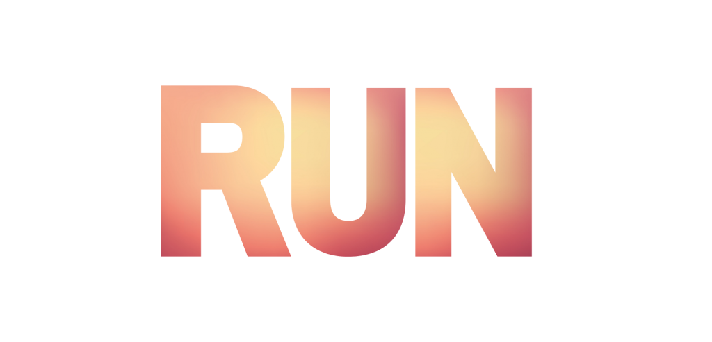 RUN in Run with the Slow Coach brand colours