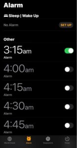 Alarm clock on iPhone
